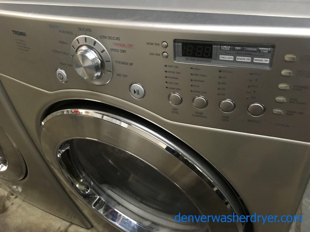 27″ LG Stackable Front-Load HE ENERGY STAR Direct-Drive Washer w/Sanitary Cycle & Electric Dryer, 1-Year Warranty